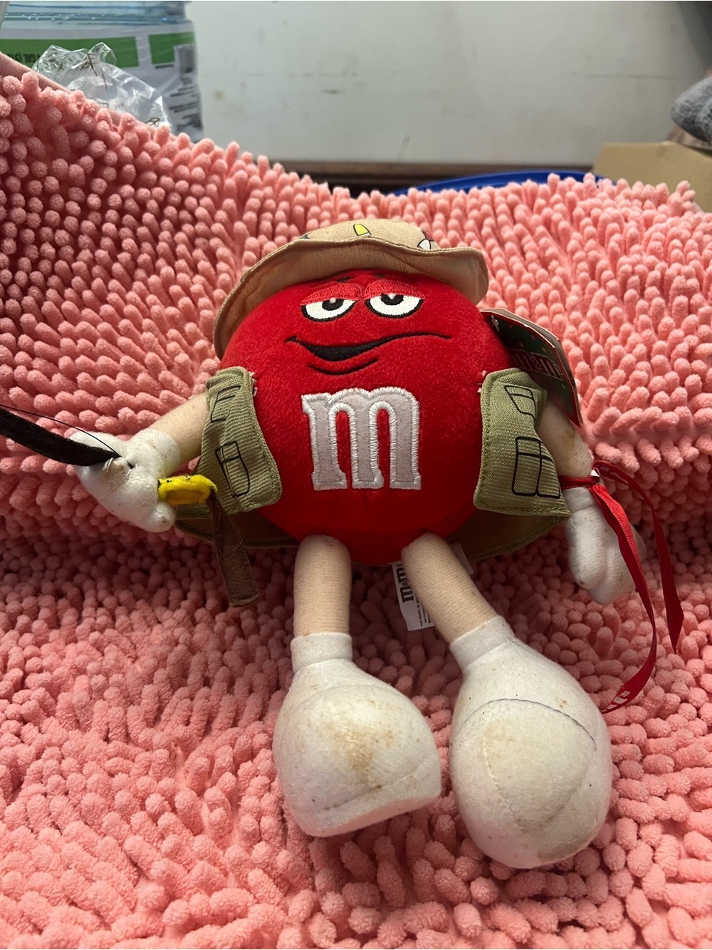 M&M'S Red Plush Explorer with Tan Hat and Vest